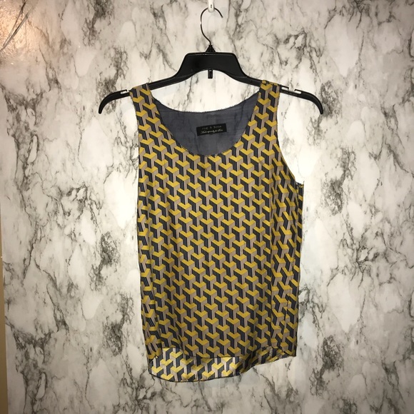 rag & bone Tops - Rag and bone navy and yellow geometric size xs